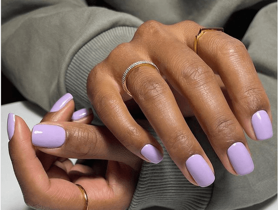 Violet colored nail polish